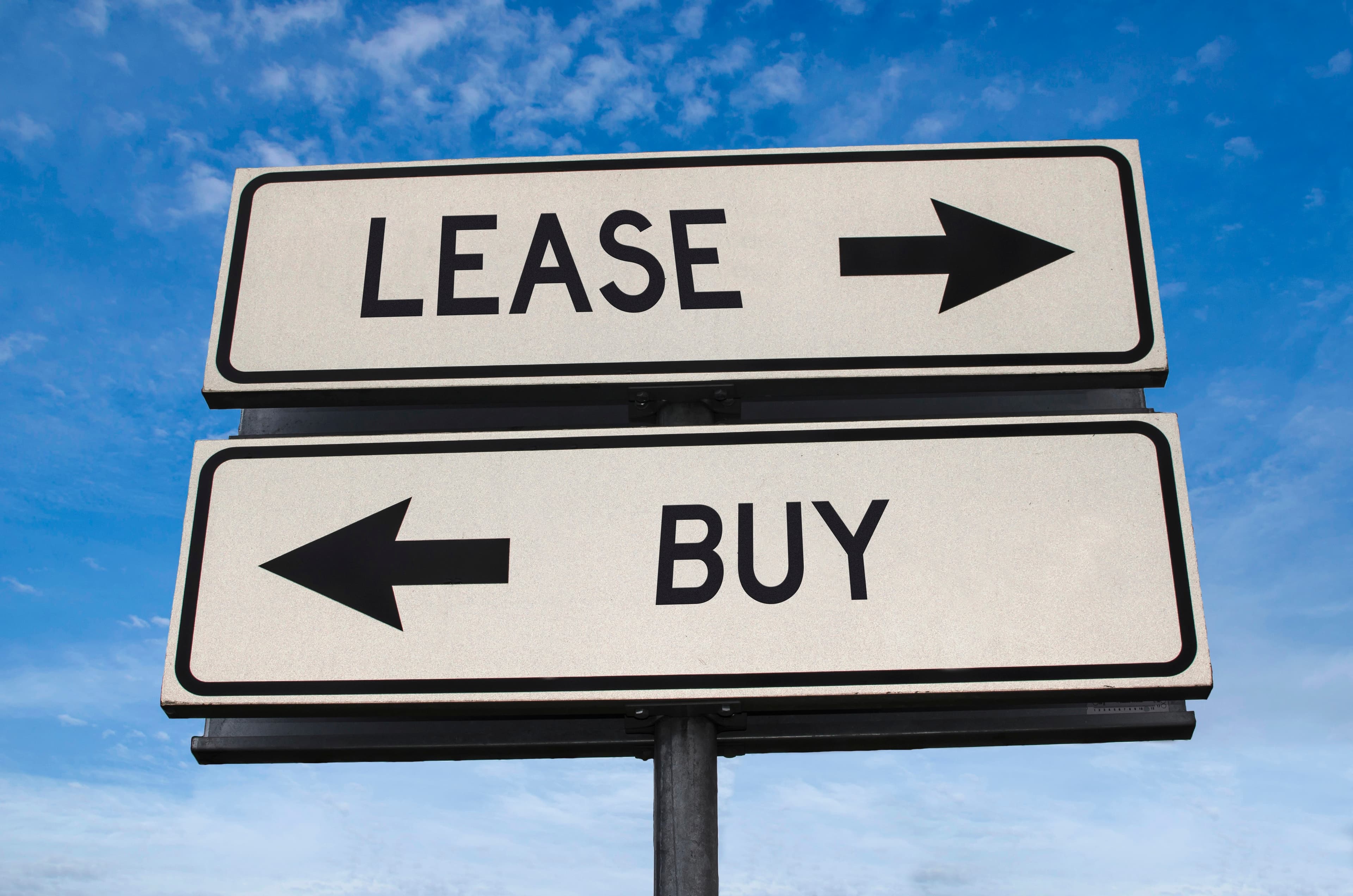 Choice of Lease vs Buy Street Sign