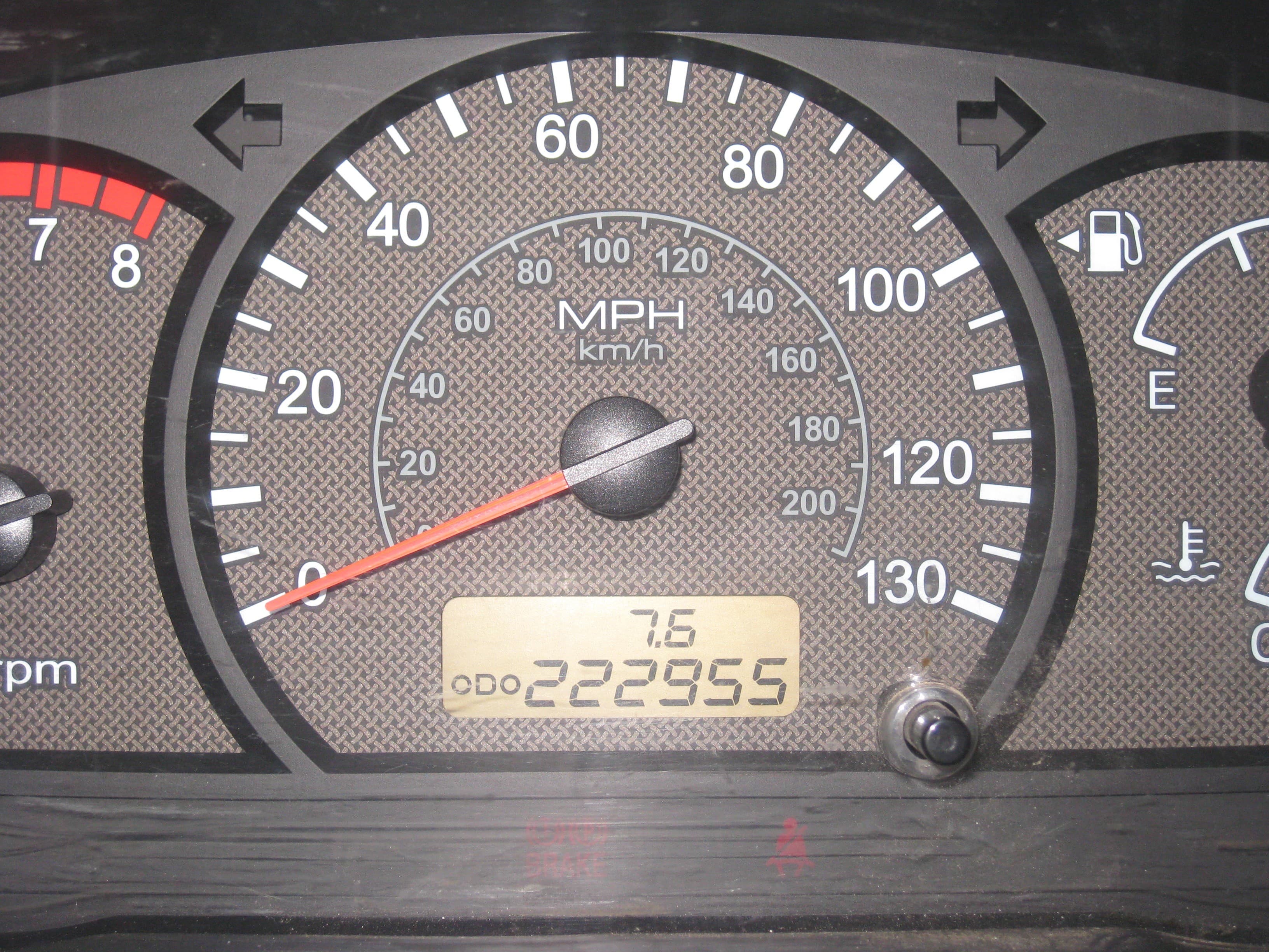 Odometer with high mileage